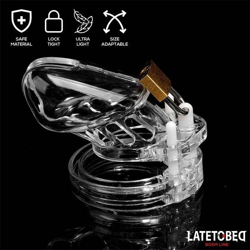 LATETOBED BDSM LINE - CHASTITY PENIS CAGE SHORT CLEAR