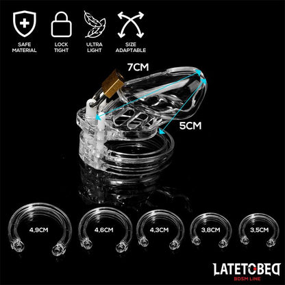 LATETOBED BDSM LINE - CHASTITY PENIS CAGE SHORT CLEAR