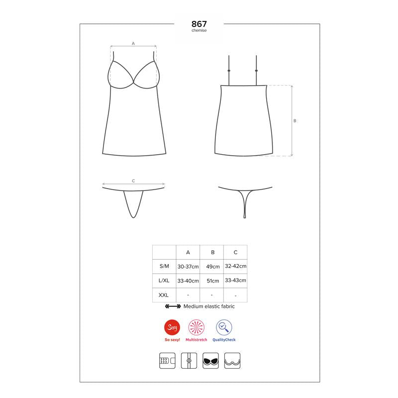 OBSESSIVE - CHEMISE WITH LACE