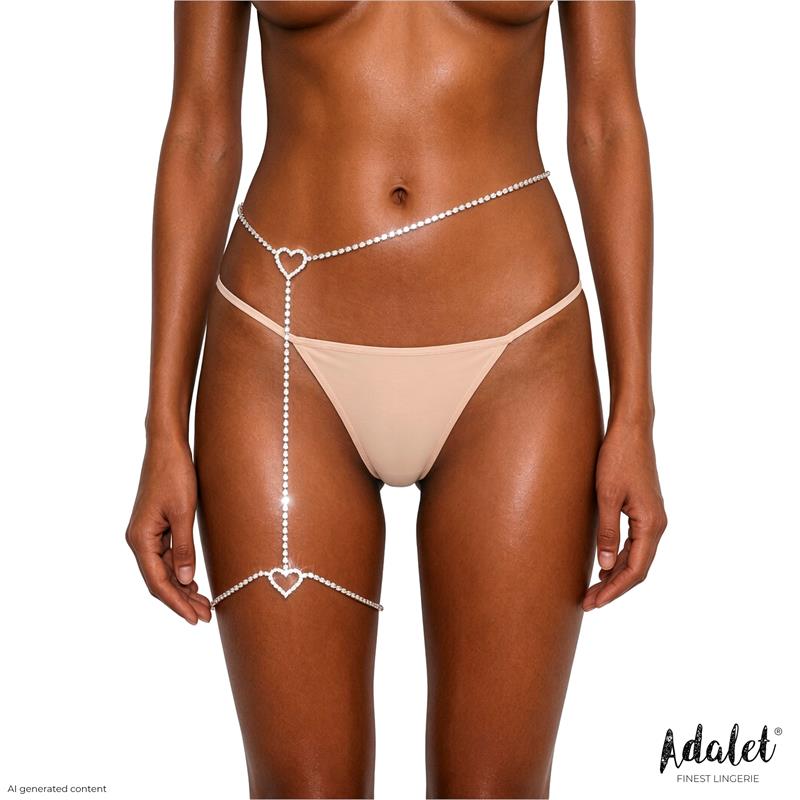ADALET LINGERIE - CHIARA RHINESTONE GARTER SILVER ONE SIZE