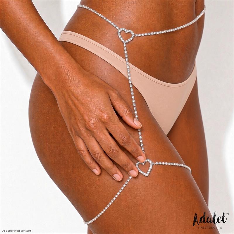 ADALET LINGERIE - CHIARA RHINESTONE GARTER SILVER ONE SIZE