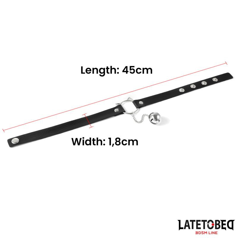 LATETOBED BDSM LINE - CHOKER WITH CAT EAR HOOP AND BELL