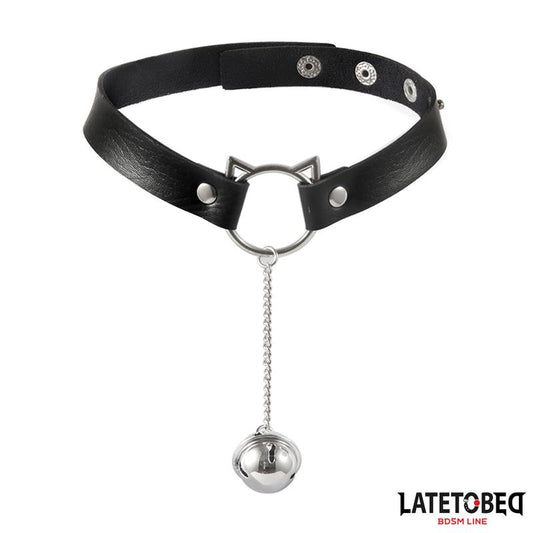 LATETOBED BDSM LINE - CHOKER WITH CAT EAR HOOP AND BELL