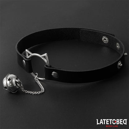 LATETOBED BDSM LINE - CHOKER WITH CAT EAR HOOP AND BELL