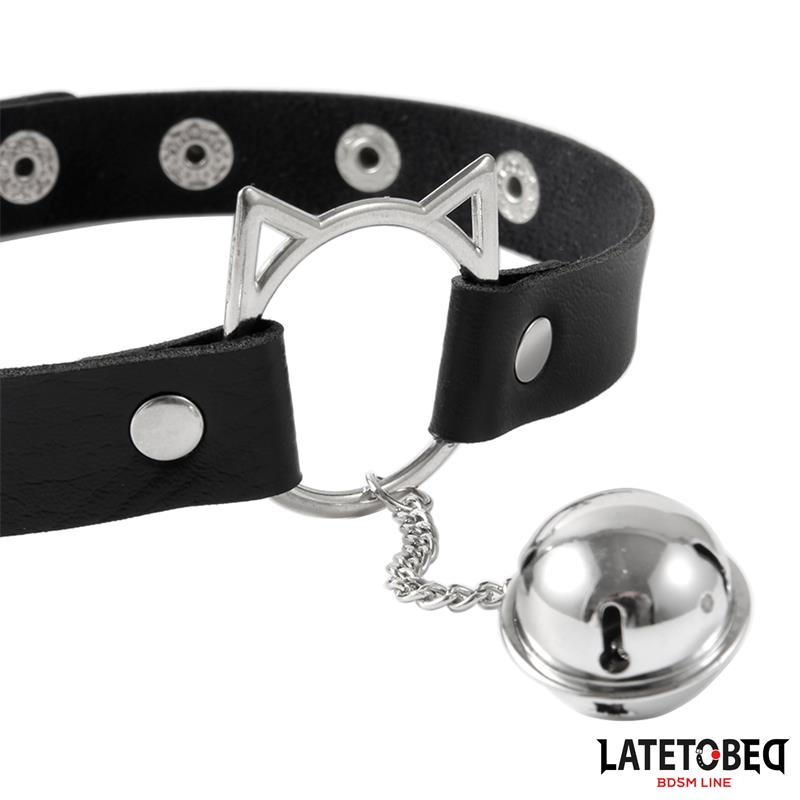 LATETOBED BDSM LINE - CHOKER WITH CAT EAR HOOP AND BELL