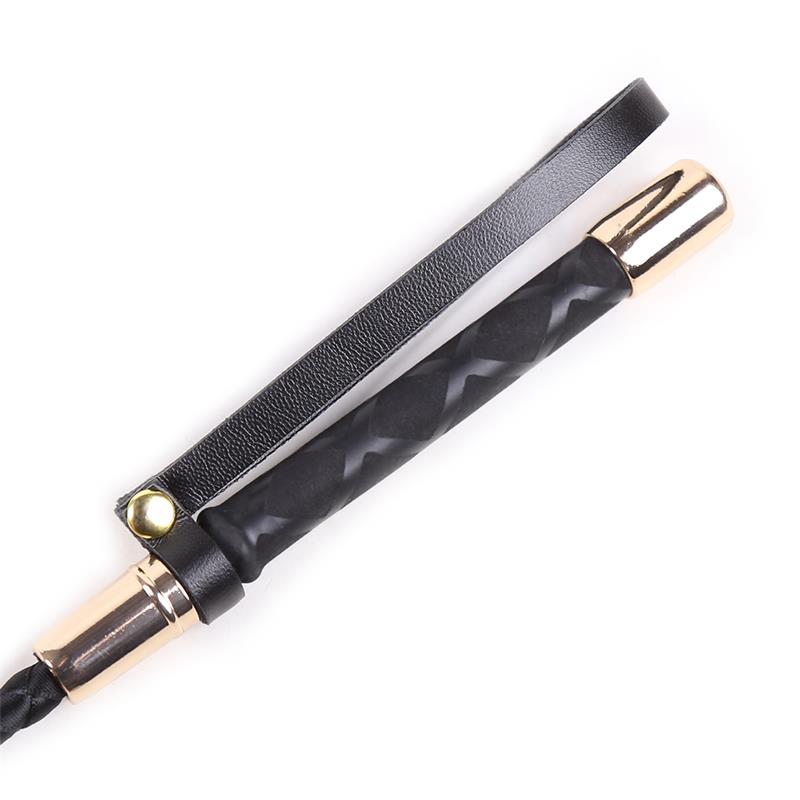 LATETOBED BDSM LINE - CLASSIC CROP BLACK AND GOLD 30 CM
