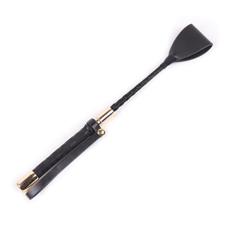 LÍNEA BDSM LATETOBED - FUSTA CLÁSICA NEGRO Y DORADO 30 CM