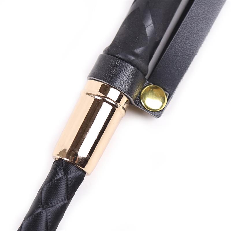 LATETOBED BDSM LINE - CLASSIC METAL CROP BLACK AND GOLDEN
