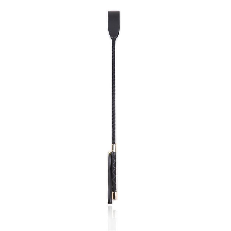 LATETOBED BDSM LINE - CLASSIC METAL CROP BLACK AND GOLDEN
