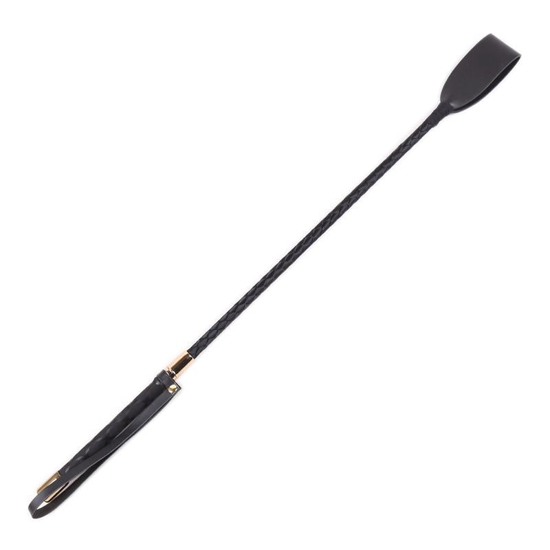 LATETOBED BDSM LINE - CLASSIC METAL CROP BLACK AND GOLDEN
