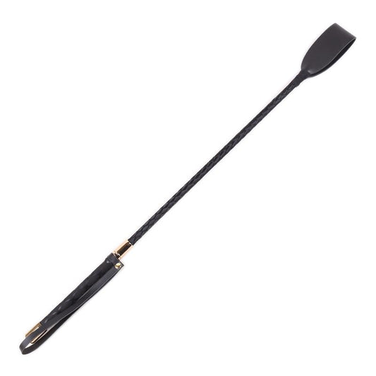 LATETOBED BDSM LINE - CLASSIC METAL CROP BLACK AND GOLDEN