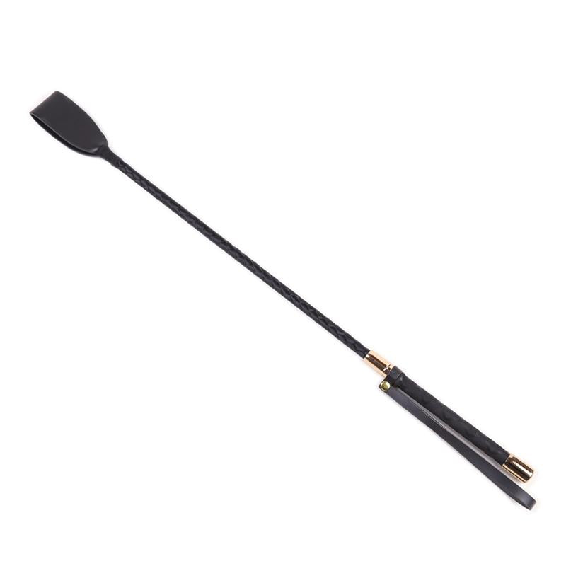 LATETOBED BDSM LINE - CLASSIC METAL CROP BLACK AND GOLDEN
