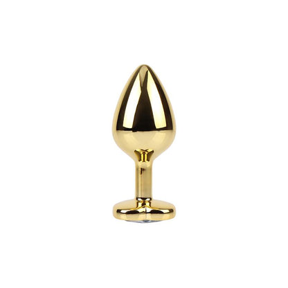 CHISA - CLEAR HEART GOLDEN ANAL PLUG WITH JEWEL SIZE M