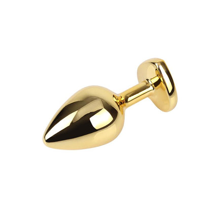 CHISA - CLEAR HEART GOLDEN ANAL PLUG WITH JEWEL SIZE M