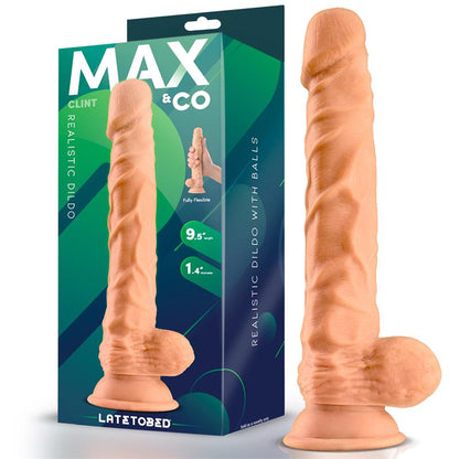 MAX & CO - CLINT REALISTIC DILDO WITH TESTICLES FLESH 9.5