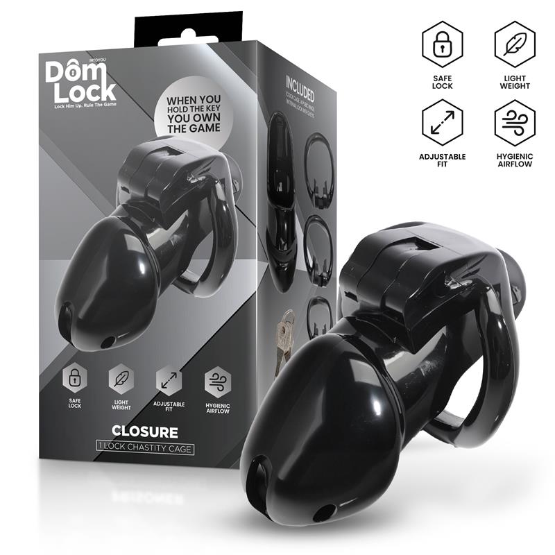 DOMLOCK - CLOSURE CHASTITY CAGE WITH INTERNAL LOCK