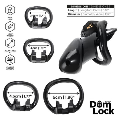 DOMLOCK - CLOSURE CHASTITY CAGE WITH INTERNAL LOCK