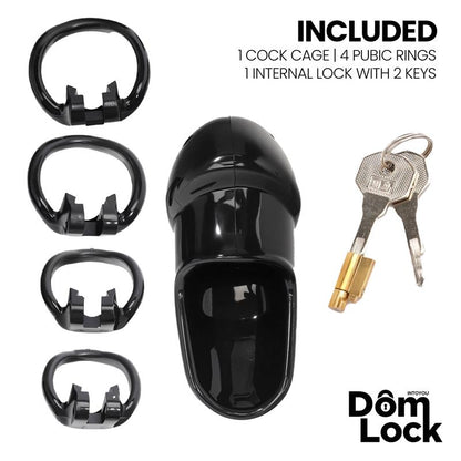 DOMLOCK - CLOSURE CHASTITY CAGE WITH INTERNAL LOCK