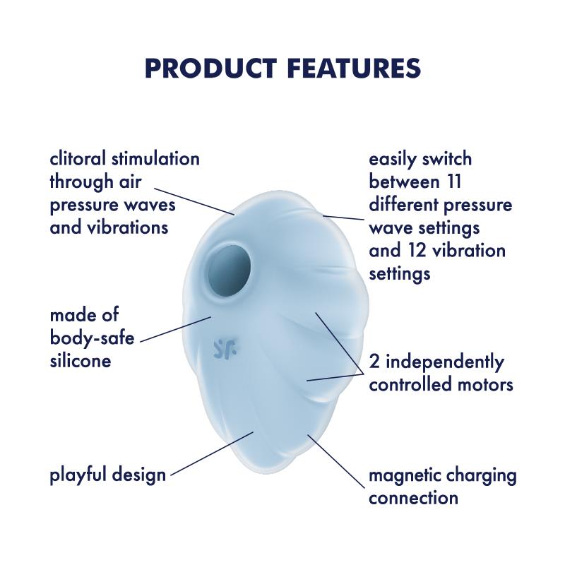 SATISFYER - CLOUD DANCER CLIT SUCKER AND VIBE BLUE
