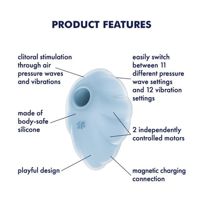 SATISFYER - CLOUD DANCER CLIT SUCKER AND VIBE BLUE