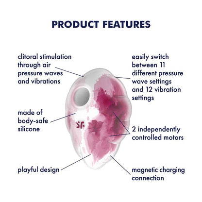 SATISFYER - CLOUD DANCER CLIT SUCKER AND VIBE RED PRINT