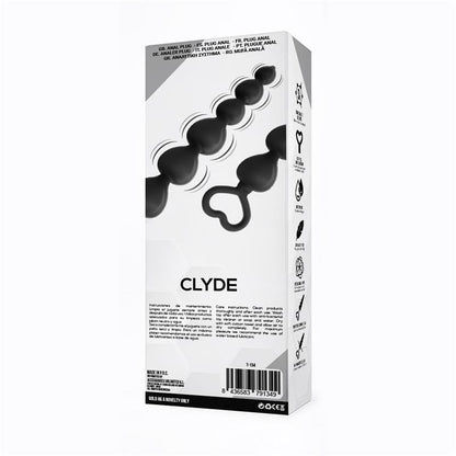 TARDENOCHE - CLYDE BEADED BUTT PLUG WITH EASY PULL RING SILICONE BLACK