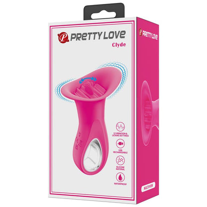 PRETTY LOVE - CLYDE ORAL VIBRATOR VIBRATING TONGUE 12 VIBRATIONS PINK