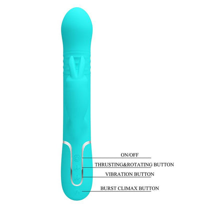 PRETTY LOVE - COALE RABBIT VIBRATOR PEARLS AQUA GREEN
