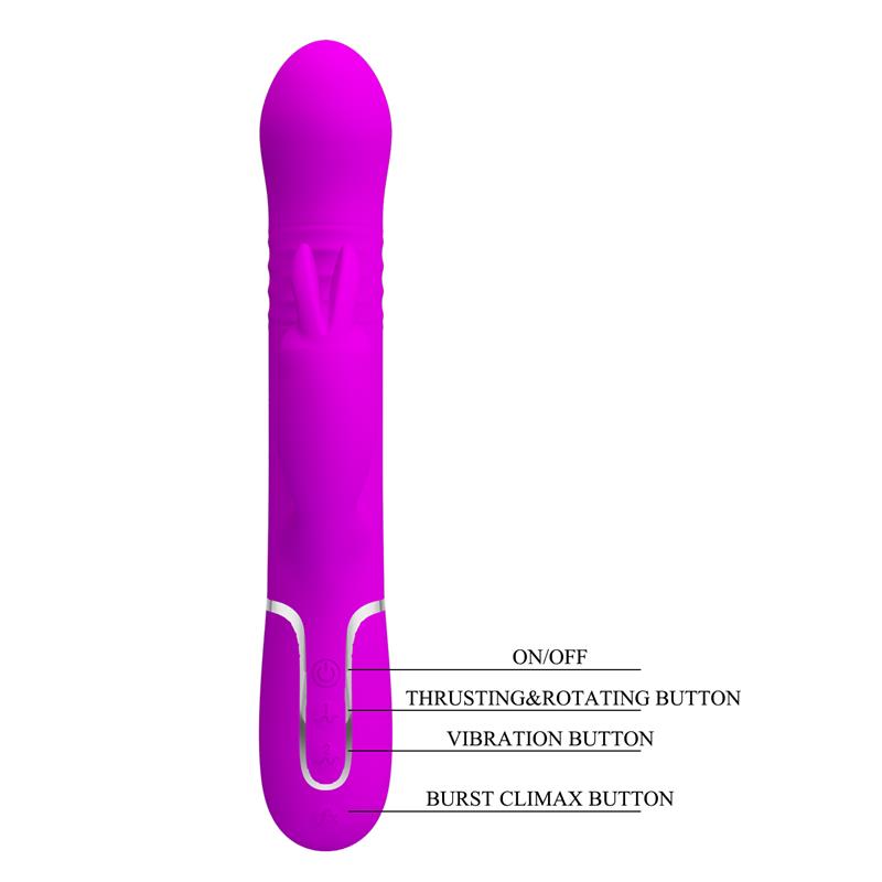 PRETTYLOVE - COALE THRUSTING AND ROTATING RABBIT VIBRATOR USB