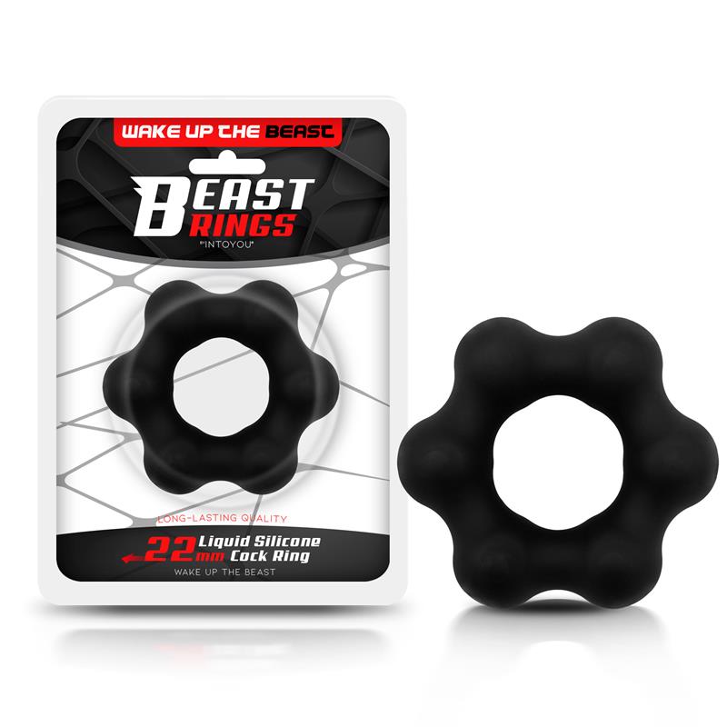 BEAST RINGS - COCK RING LIQUID SILICONE 2.2 CM BLACK