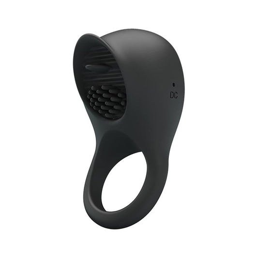 PRETTY LOVE - VIBRATING PENIS RING WITH BLACK TONGUE