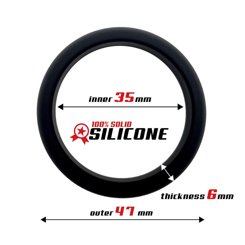 BEAST RINGS - COCK RING SOLID SILICONE 3.5 CM BLACK