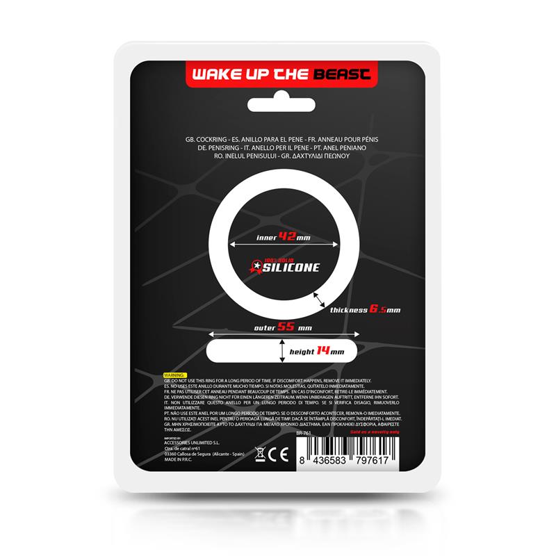 BEAST RINGS - COCK RING SOLID SILICONE 4.2 CM BLACK