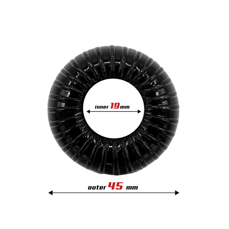 BEAST RINGS - COCK RING SUPER FLEXIBLE AND RESISTANT STRIPED 1.9 CM BLACK