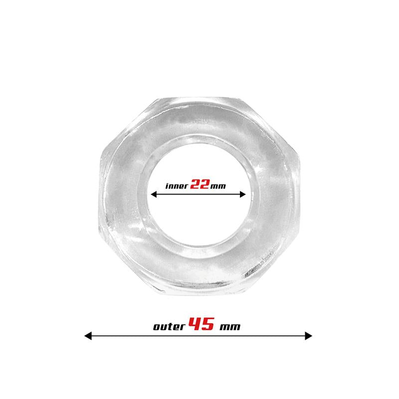 BEAST RINGS - COCK RING SUPER FLEXIBLE POLYGON 2.2 CM CLEAR