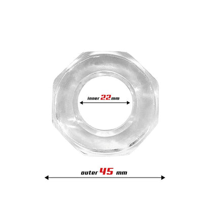 BEAST RINGS - COCK RING SUPER FLEXIBLE POLYGON 2.2 CM CLEAR
