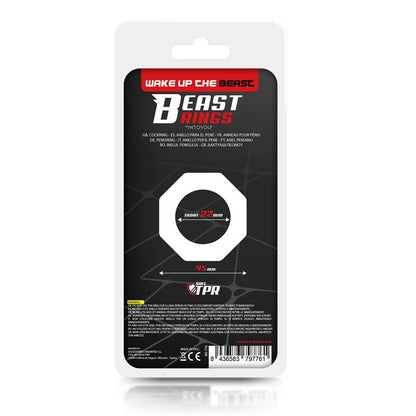 BEAST RINGS - COCK RING SUPER FLEXIBLE POLYGON 2.2 CM CLEAR