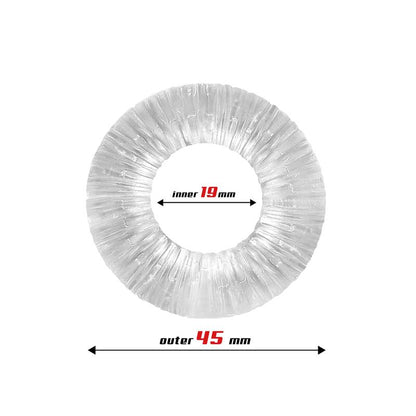 BEAST RINGS - COCK RING SUPER FLEXIBLE STRIPED 1.9 CM CLEAR