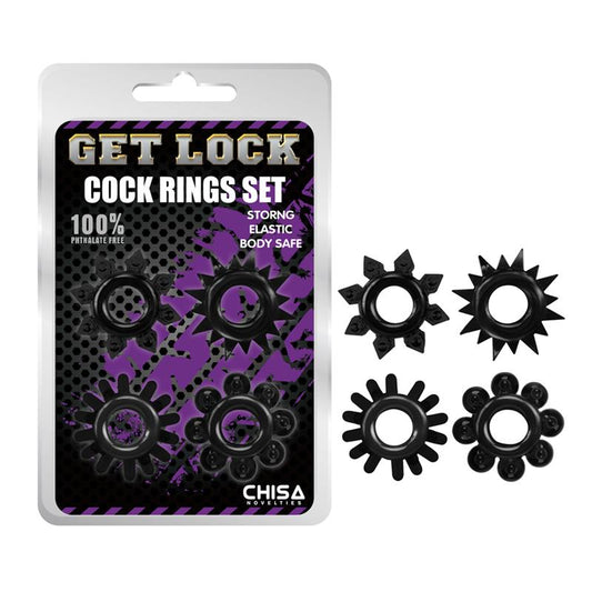 CHISA - COCK RINGS SET-BLACK