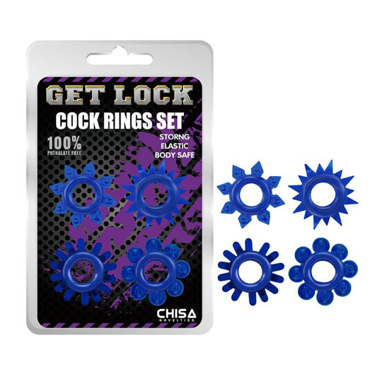 CHISA - COCK RINGS SET-BLUE