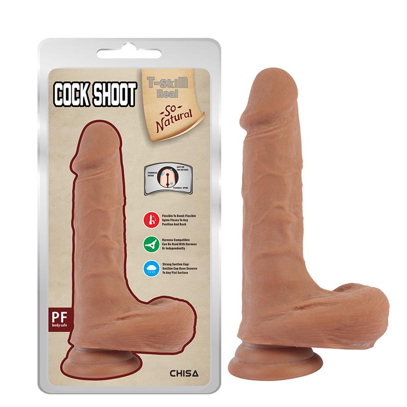 CHISA - COCK SHOOT DUAL-DENSITY DILDO TAN 20CM