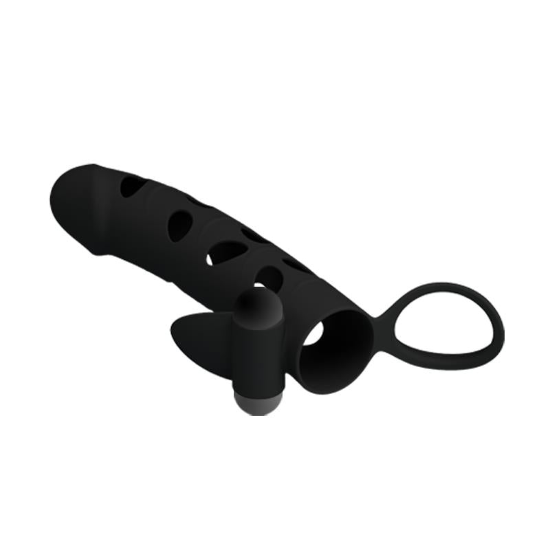 PRETTYLOVE - COCK SLEEVE WITH BULLET BLACK