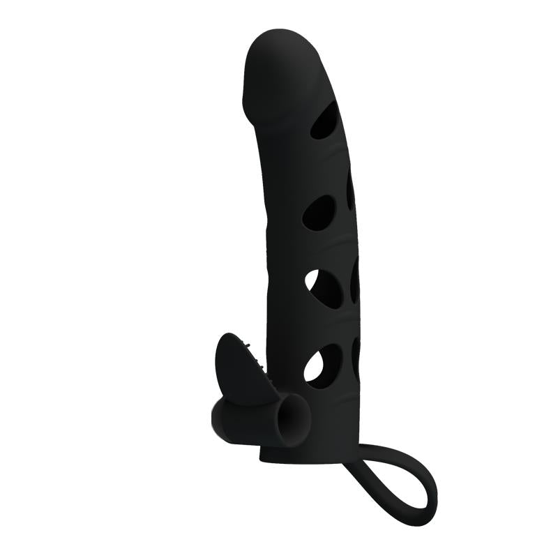 PRETTYLOVE - COCK SLEEVE WITH BULLET BLACK