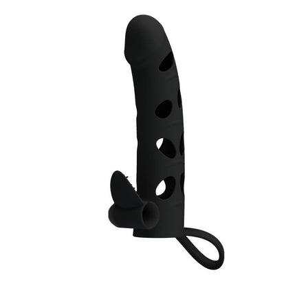 PRETTYLOVE - COCK SLEEVE WITH BULLET BLACK