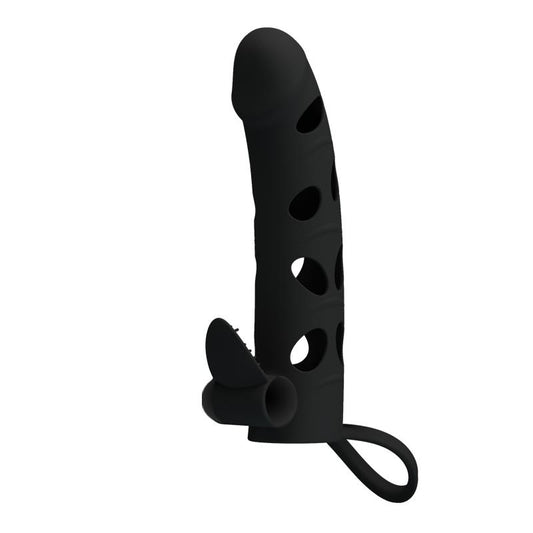 PRETTYLOVE - COCK SLEEVE WITH BULLET BLACK