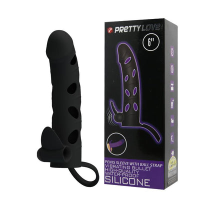 PRETTY LOVE - COCK SLEEVE WITH BULLET BLACK