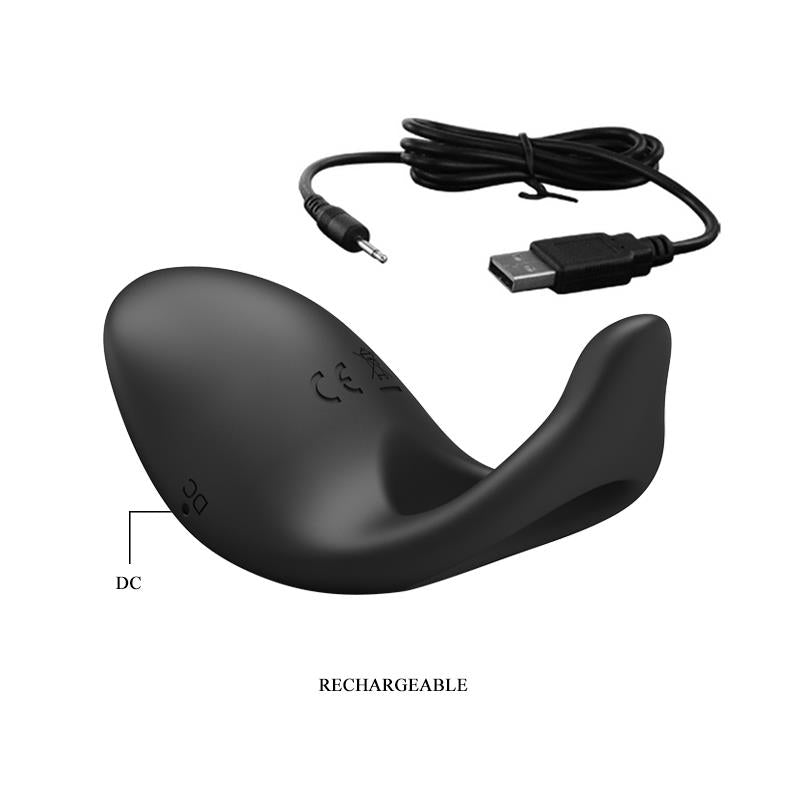 PRETTYLOVE - COCKRING GEMMA USB SILICONE BLACK