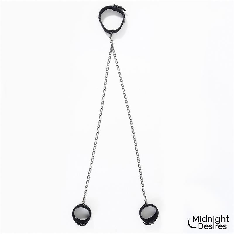 MIDNIGHT DESIRES - COLLAR AND ANKLE CUFFS WITH CHAIN