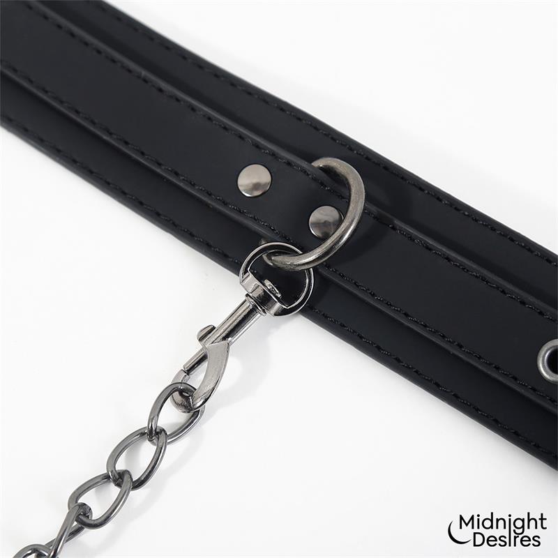 MIDNIGHT DESIRES - COLLAR AND ANKLE CUFFS WITH CHAIN