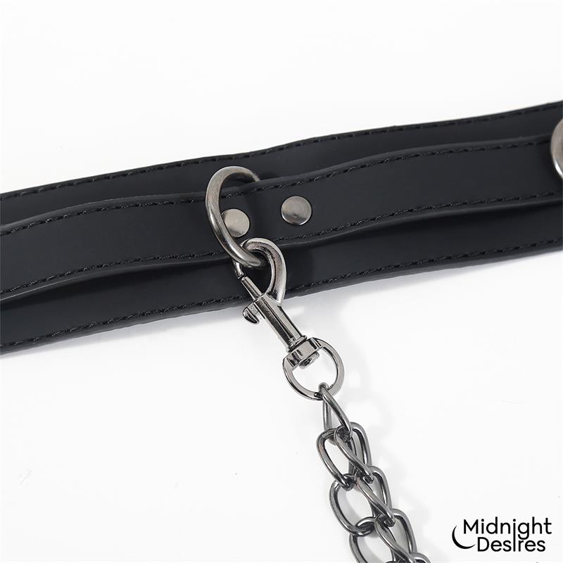 MIDNIGHT DESIRES - COLLAR AND ANKLE CUFFS WITH CHAIN